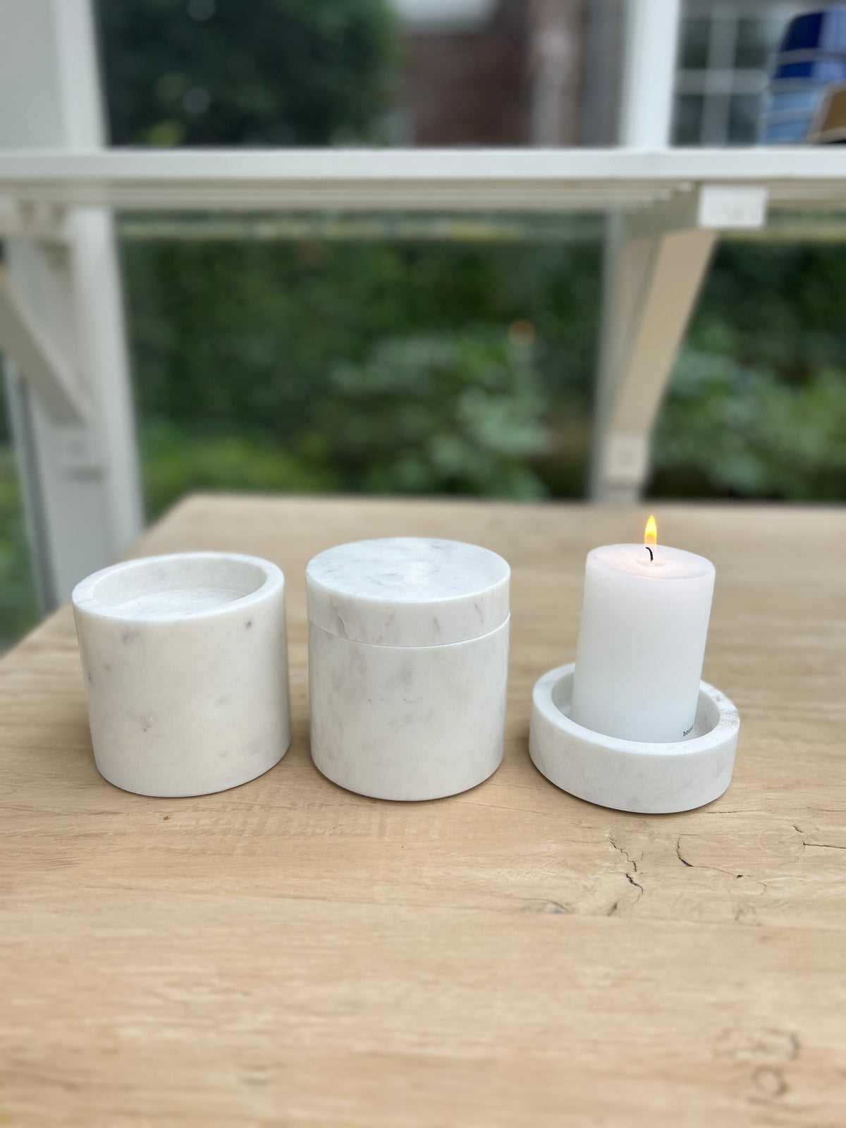 Lysestage, marmor - large