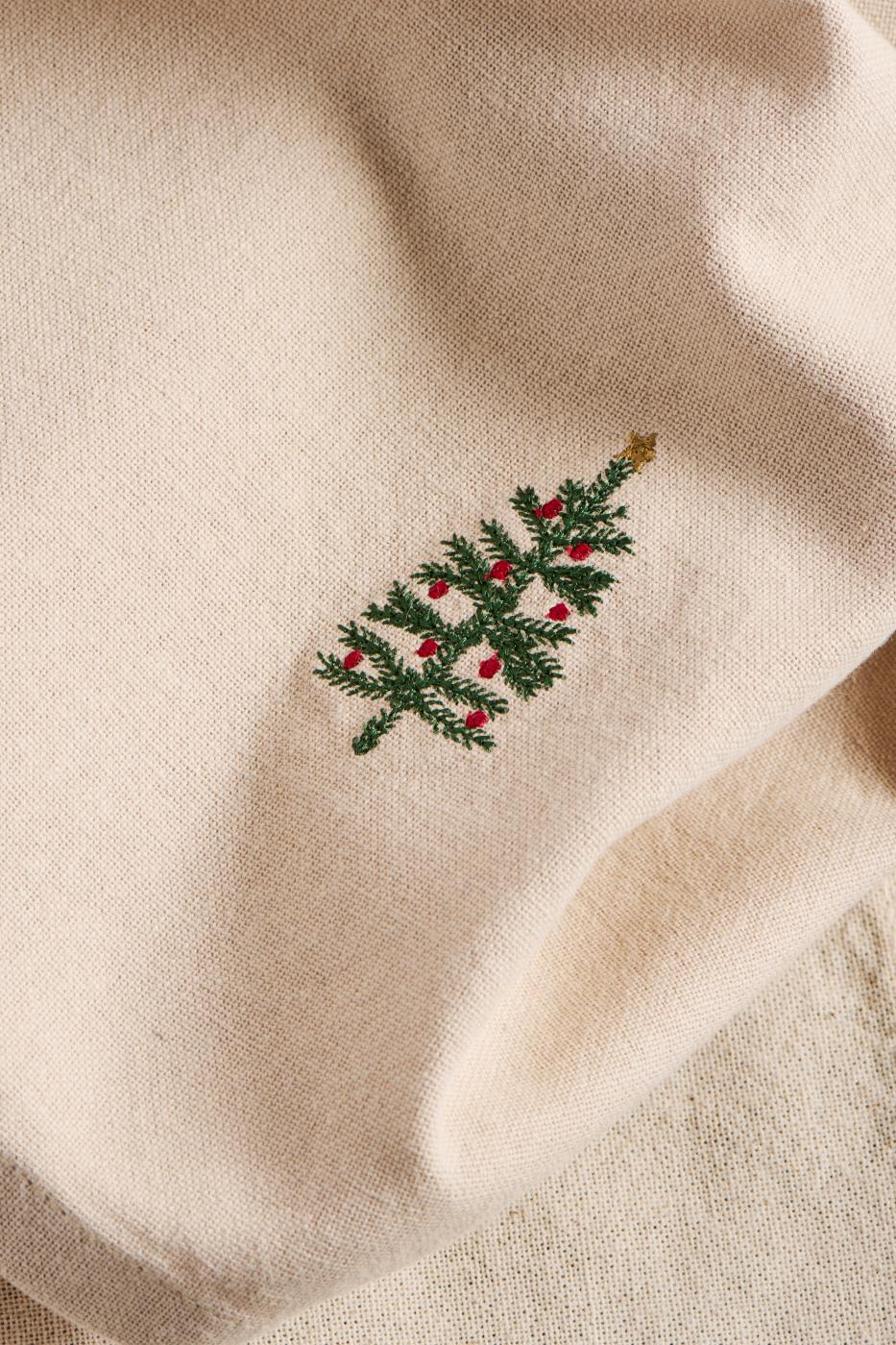 Stofserviet med juletræ