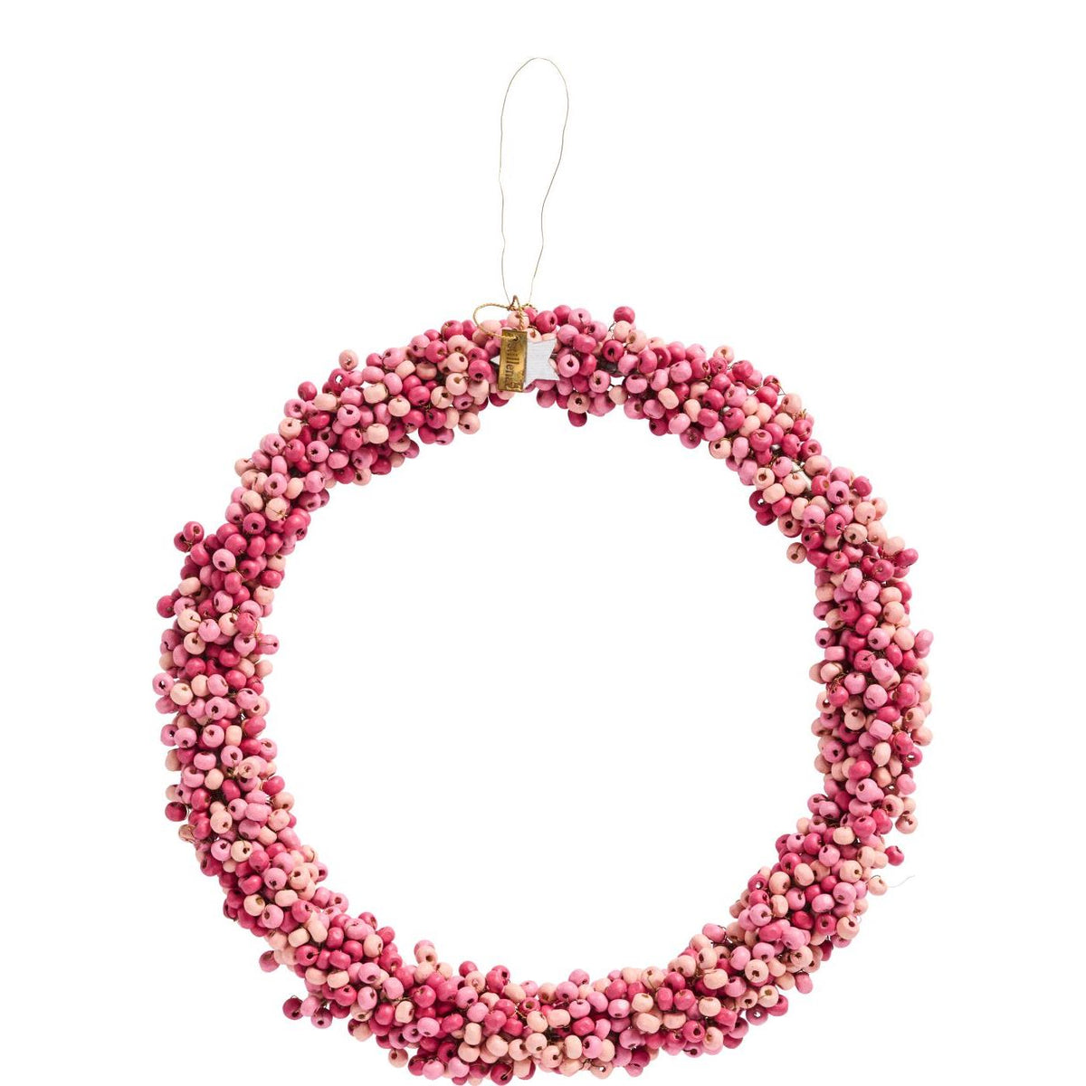 Krans af rosa træperler