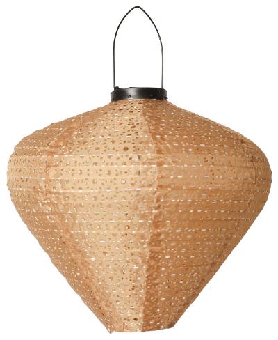 Lanterne med solceller konisk gul