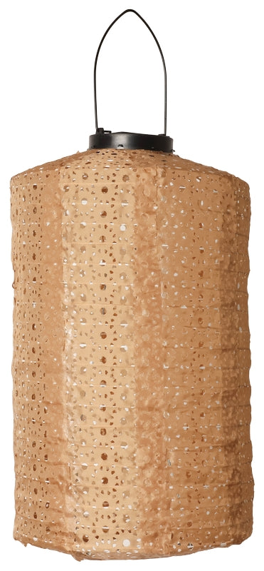 Lanterne med solceller cylinder gul