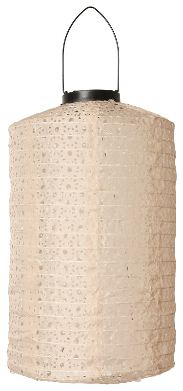Lanterne med solceller cylinder lys brun
