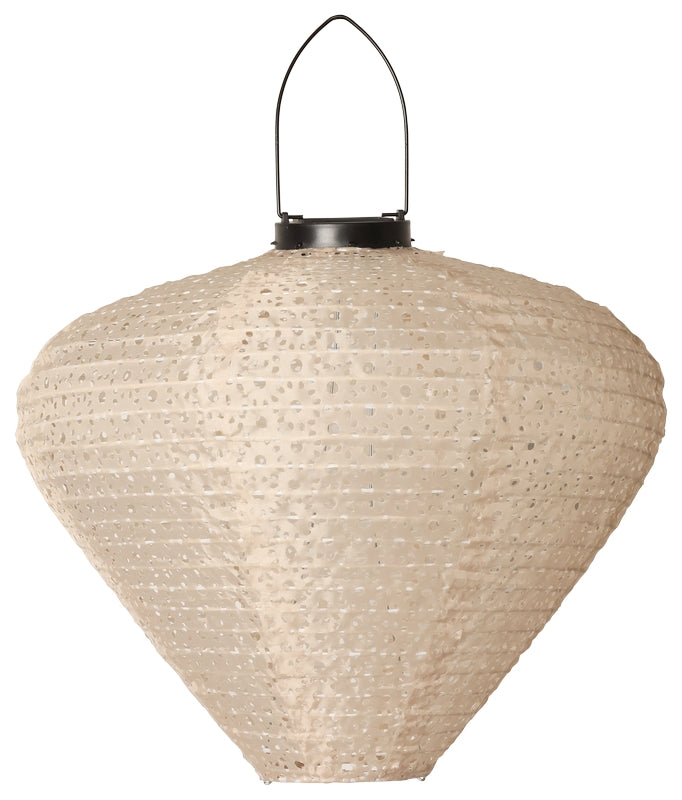 Lanterne med solceller konisk lys brun