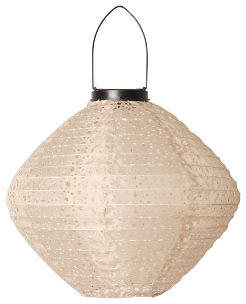 Lanterne med solceller snurretop lys brun