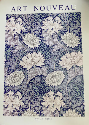 Spliid: Art Nouveau blue plakat - 30 x 40 cm