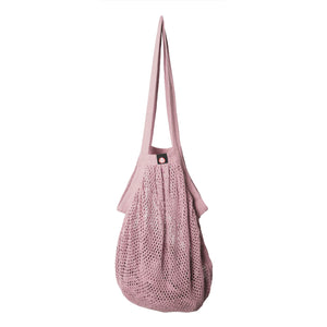 String bag - hæklet bomuldsnet pastel pink