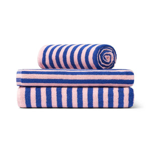 Gæstehåndklæde - blue/rose